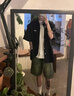 棉之雪日系短袖襯衫男25夏季新款潮流復(fù)古涼感透氣襯衣大碼寬松休閑外套 黑色 XL 【160cm-170cm】 曬單實(shí)拍圖