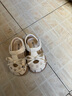 G.duck小黃鴨女寶寶涼鞋小寶寶公主鞋軟底學(xué)步鞋夏季新款嬰兒鞋子小童鞋 米色 16 碼 鞋內長(cháng)12.5厘米 曬單實(shí)拍圖