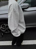 OEMG  重磅400g圓領(lǐng)衛(wèi)衣男士秋季新款套頭寬松休閑百搭上衣無帽衫外套 白花灰 XL [建議110-130斤] 曬單實拍圖