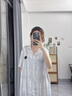 莫代爾情侶睡衣冰絲短袖長褲夏季時尚高級感男士家居服長款睡裙女可外穿 S252297男款-S252298女款 L 女L體重105-120斤 曬單實拍圖