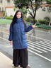 波司登（BOSIDENG）25年新款男女兒童長款5A抗菌4防面料蓬松連帽羽絨服T250246916DS 深菘藍(lán)5181 160 /80 曬單實(shí)拍圖