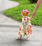 La Chapelle拉夏貝爾女童連衣裙新款純棉個性涂鴉背心裙小女孩舒適洋氣童裙 涂鴉裙 90 建議身高80-90cm 曬單實拍圖