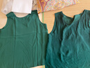東兆西 100%桑蠶絲真絲背心女夏圓領(lǐng)寬松內搭吊帶絲綢打底純色外穿雙縐 墨綠色 XXL【參考體重130-140】 曬單實(shí)拍圖