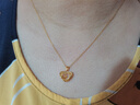 中國黃金（CHINA GOLD）愛心黃金項鏈女足金轉(zhuǎn)運珠吊墜七夕情人節(jié)禮物送女友老婆生日實用 [京速達(dá)]足金織心吊墜+足金鏈 曬單實拍圖