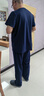 樂(lè )倍康刷手服抑菌男女洗手衣長(cháng)短袖醫生服護士服工作服定制美容口腔牙科 062短袖通用款藏藍（纖爽絲） 3XL 曬單實(shí)拍圖