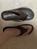 星頭啄木鳥(niǎo)100%全牛皮正品拖鞋夏季潮流外穿新款休閑涼鞋夾腳涼拖真皮人字拖 XT2227棕色 39 曬單實(shí)拍圖