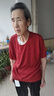 恒源祥桑蠶絲短袖T恤女圓領(lǐng)針織小衫2025夏季新款媽媽薄款洋氣小衫上衣 紅色 3XL 【138-150斤穿】 曬單實(shí)拍圖