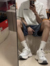 IZEXX牛仔短褲男夏季薄款寬松百搭透氣直筒工裝休閑五分褲ZW55淺藍L 曬單實(shí)拍圖