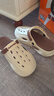 利達妮（TZLDN）洞洞鞋男士夏季外穿開(kāi)車(chē)防滑包頭厚底拖鞋運動(dòng)踩屎感沙灘涼鞋男款 米棕 40-41 【適合39-40碼】 曬單實(shí)拍圖