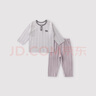 巴厘小豬男童睡衣春秋季女童內衣套裝純棉寶寶兩件套嬰幼兒衣服兒童家居服 霧灰紫 110 曬單實(shí)拍圖