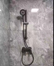 柏焱衛莊正品高標全銅槍灰色簡(jiǎn)易花灑套裝家用歐式分體淋浴花灑洗澡噴頭 水鍍灰升降款 曬單實(shí)拍圖