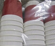 得力（deli）280ml一次性紙杯 杯子/水杯 防滑三層加厚波紋 紅色 50只裝 曬單實(shí)拍圖
