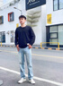 燦圖復(fù)古做舊微喇牛仔褲男裝夏季新款vibe窄版褲子潮流高街顯瘦直筒褲 淺藍(lán)色 XL 曬單實拍圖