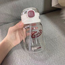 斐月伽高顏值女生水杯玻璃杯帶刻度禮品高硼硅杯子學(xué)生吸管杯便攜隨手杯 圓圓蓋字母系列-紅色  350ml 曬單實(shí)拍圖