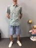 馬克華菲牛仔短褲男士夏季冰絲薄款寬松休閑五分褲潮流外穿中褲子 9837復(fù)古藍(lán)色 XL 曬單實(shí)拍圖