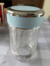 希諾抗菌玻璃杯雙層透明水杯女高顏值過濾泡茶杯子XN-1955藍(lán)色 295mL 曬單實拍圖