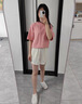 浪莎冰絲短褲女夏季外穿高腰寬松顯瘦百搭休閑a字三分運(yùn)動(dòng)闊腿熱褲子 白色 L 建議100-120斤 曬單實(shí)拍圖
