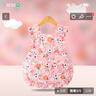 babyjianle吃飯女寶寶罩衣防水防臟春秋嬰兒圍兜衣新款夏季薄款女孩兒童圍裙 圍裙粉色愛(ài)心 110建議3-5歲 曬單實(shí)拍圖