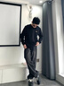 Jeep（吉普）時(shí)尚男裝春秋季新款男士寬松長(zhǎng)袖衛(wèi)衣純色百搭圓領(lǐng)打底衫休閑上衣 純黑【升級(jí)款】 XL 曬單實(shí)拍圖