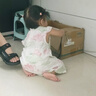 巴厘小豬女童短袖連衣裙夏季薄款小女孩公主裙兒童國風(fēng)衣服夏 荷塘之約 90 cm 曬單實拍圖