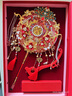 歲歲歡原創(chuàng  )團扇新娘結婚高級重工秀禾扇婚禮出嫁手捧花diy材料包 幸福美滿(mǎn)【成品+禮盒+扇架】 曬單實(shí)拍圖