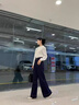 佐敘薄款復(fù)古顯瘦闊腿牛仔褲女2025夏季新款高腰垂感時(shí)尚寬松女休閑褲 深藍(lán)色 當(dāng)/次日達(dá) M 【建議90-105斤】 曬單實(shí)拍圖