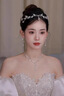 思梨首飾套裝閃鉆鑲嵌滿鉆項(xiàng)鏈女式婚禮用品飾品項(xiàng)鏈耳環(huán)手鏈三件套裝 曬單實(shí)拍圖