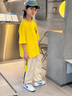 G.DUCKKIDS男童夏裝套裝2025夏季兒童長褲10中大童男孩短袖寬松棉帥氣童裝潮 黃色 160 cm 曬單實(shí)拍圖