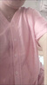 花九卿亞麻套裝女兩件套夏季新款舒適女裝苧麻領(lǐng)上衣闊腿長(zhǎng)褲套裝女 粉色套裝 4XL [建議145-160斤] 曬單實(shí)拍圖