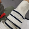 森馬（Semir）針織開(kāi)衫女短款海軍領(lǐng)溫柔系春2025寬松條紋衫少女感109125106003 曬單實(shí)拍圖