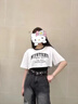 SNYDER WEAR2025夏季新款甜酷套裝女學生韓版辣妹短袖T恤+吊帶+工裝褲套裝女 白色T恤+吊帶+工裝褲三件套 S 建議70-90斤 曬單實拍圖