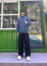哈吉斯（HAZZYS）男裝 秋款休閑上衣簡(jiǎn)約立領(lǐng)長(cháng)袖衛衣男ABTZE0BDF33 藍色BL XL (180/100A 50) 曬單實(shí)拍圖