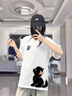 一寸相思聯(lián)名可愛小貓純棉短袖夏季t恤女2025新款洋氣夏裝顯瘦小個子上衣 白色-可愛貓咪 XL (110-125斤） 曬單實拍圖