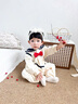 班喜迪嬰兒衣服秋裝嬰幼兒卡通連體衣學(xué)院風(fēng)女寶寶外出服春秋季可愛(ài)哈衣 米白色 73cm 曬單實(shí)拍圖