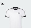 adidas三條紋修身純棉運動上衣圓領(lǐng)短袖T恤男女夏阿迪達斯三葉草 白   L 曬單實拍圖