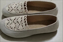 啄木鳥(niǎo)夏季北京布鞋透氣網(wǎng)布單鞋蕾絲鏤空軟底平底豆豆孕婦外穿年輕女鞋 米白色 腳胖寬拍大一碼 35 曬單實(shí)拍圖