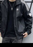 adidas休閑簡約三條紋梭織立領(lǐng)夾克外套男裝阿迪達斯官方三葉草   黑色 (偏小，推薦買大1碼)   M 曬單實拍圖