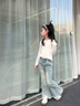 小乖童年女童褲子春夏款牛仔褲2025年春季新款兒童女大童修身夏季薄喇叭褲 藍色 【夏季薄款】 130 曬單實拍圖
