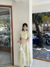 香影綠色新中式天絲連衣裙女2025夏裝新款高腰盤扣立領(lǐng)輕國風(fēng)裙子 果綠 S 155/80A/85-95斤 曬單實拍圖