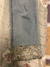 百圖betu女裝夏季新款牛仔褲國風腳口彩色刺繡高腰九分褲2407T73 牛仔色 M 曬單實拍圖