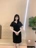 梅迪林職業(yè)裝短袖連衣裙酒店工作服前臺(tái)接待售樓部置業(yè)顧問(wèn)美容院珠寶女 藏藍(lán)色【五分袖】送藍(lán)色腰帶 S (95斤內(nèi)) 曬單實(shí)拍圖
