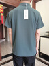 羅蒙（ROMON）冰絲中年男士短袖polo衫夏季T恤2025新款寬松體恤上衣 杏子灰 XL 52 180建議140-155斤 曬單實拍圖