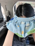 左西兒童防曬帽時尚空頂帽2025夏裝夏季大帽檐貝殼遮陽帽 淺藍(lán)色 通碼 曬單實拍圖