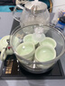 譽享之家茶臺茶桌燒水壺一體茶幾辦公室中式茶桌客廳家用全自動泡茶一體桌 灰色桌面+黑架+不銹鋼底部上水 100x50x60+四件套 曬單實拍圖