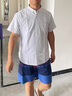 湯米希凱利美國Tomm湯米夏季純棉短袖襯衫男士商務(wù)休閑格子免燙翻領(lǐng)襯衣男 白色 2XL 54碼建議160-175斤 曬單實拍圖