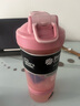 Blender Bottle 蛋白粉搖搖杯運動水杯 便攜健身水壺大容量刻度塑料杯帶粉盒杯子 粉色二代組合款22oz640ml 曬單實拍圖