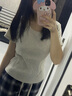 哥瑞美夏季新款正肩修身顯瘦T恤女休閑百搭灰色短袖U領(lǐng)上衣2025新款女裝 奶白灰【U領(lǐng)】 L 【建議104-114斤】 曬單實(shí)拍圖