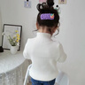 木木屋女童打底衫春秋2025新款兒童毛衣女孩衣服內(nèi)搭中小童半領(lǐng)長袖上衣 白色 90 尺碼1~2歲【 80-90cm】 曬單實拍圖
