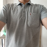 啄木鳥夏季中老年人男士T恤短袖翻領(lǐng)有真口袋帶兜Polo·衫絲光棉半袖上 啄木鳥7-24灰色 175/XL135-150斤穿 曬單實(shí)拍圖