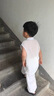 旻勝【兩件套】男童新中式漢服套裝無(wú)袖背心夏季薄款兒童男孩生日禮物 白色120碼【108-120cm/37-43斤】 曬單實(shí)拍圖